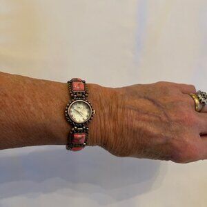 COLLEZIO | Women's Quartz Watch Pink Stone Accents-NEW Battery